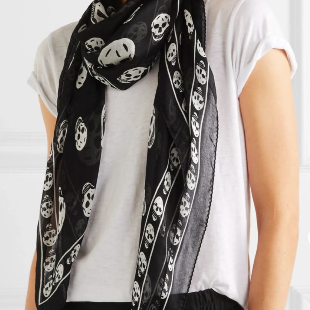 Alexander McQueen Skull Silk Scarf